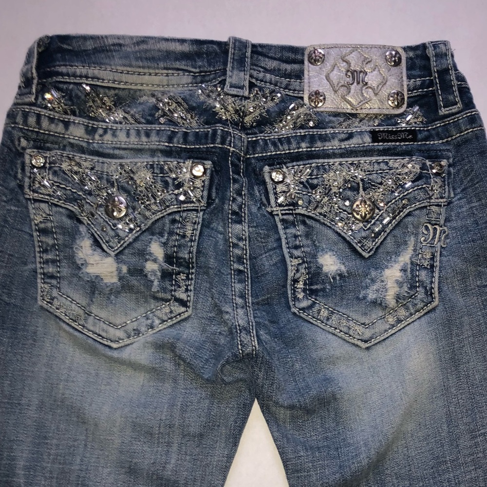 Miss Me Women’s Jeans Bling Silver Sparkles Sz 26